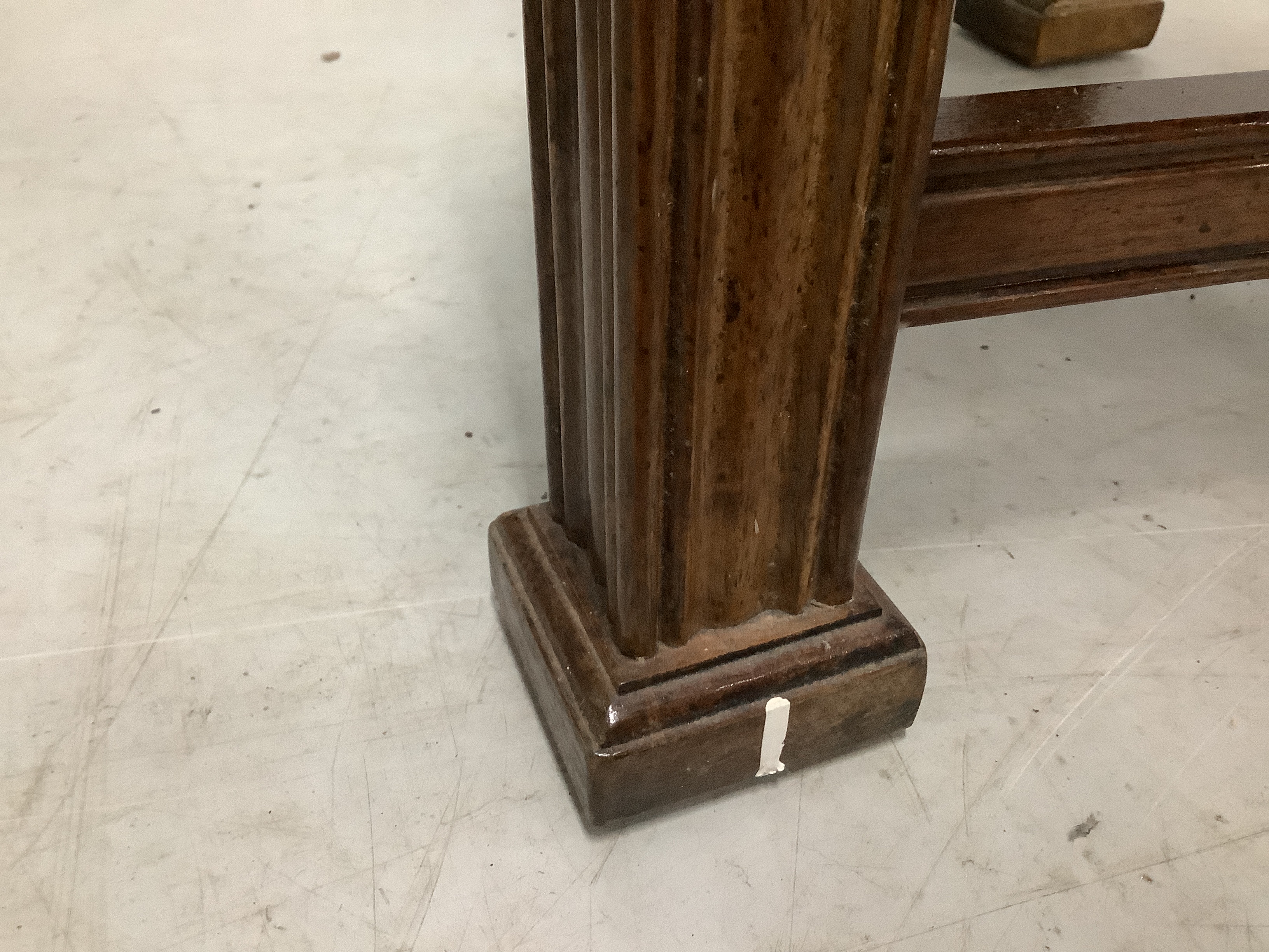 A pair of reproduction George III style mahogany occasional tables, width 56cm, depth 65cm, height 56cm